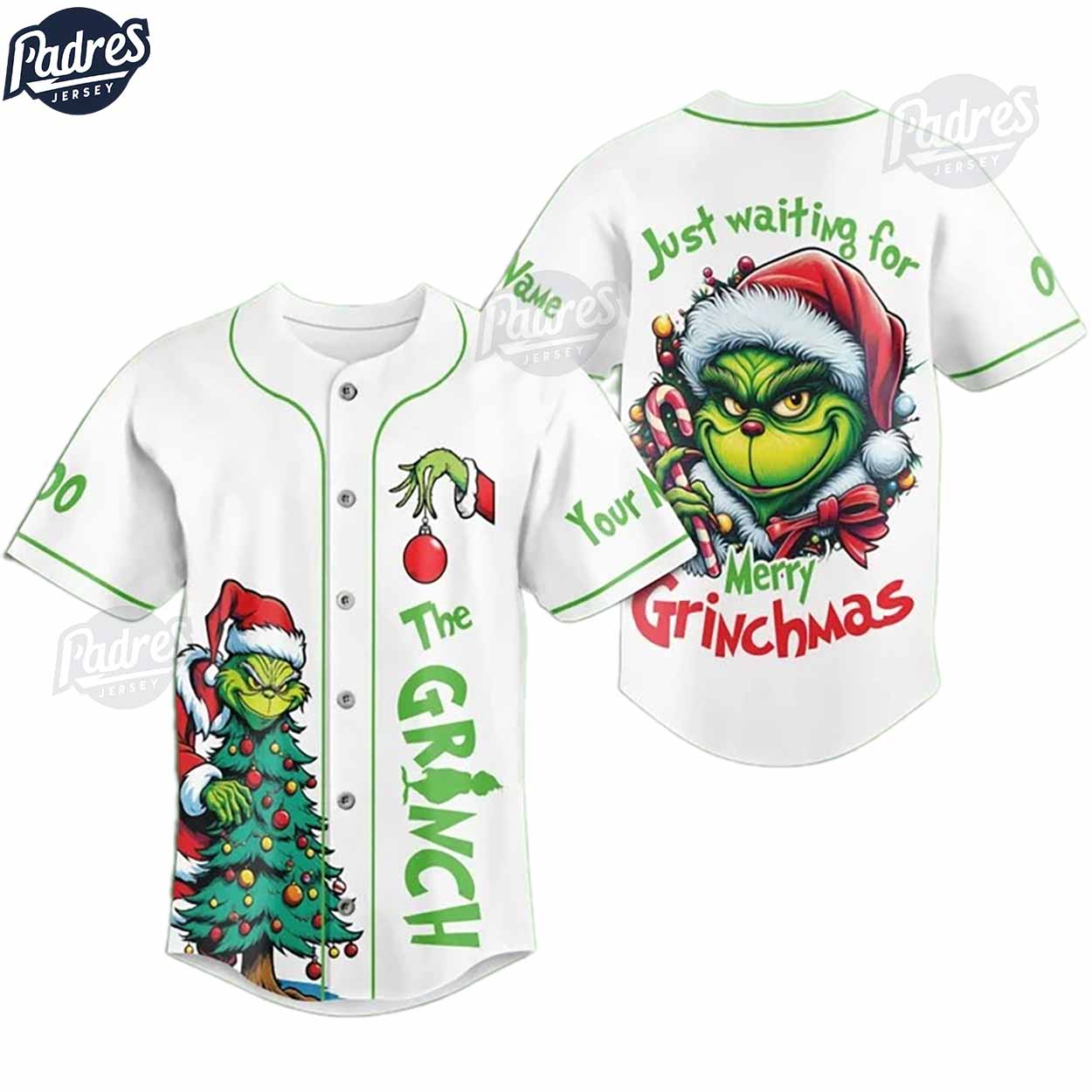 Custom Just waiting for Your Merry Grinchmas Baseball Jersey - Padres Jersey Oasis: Elevate Your Baseball Style Game