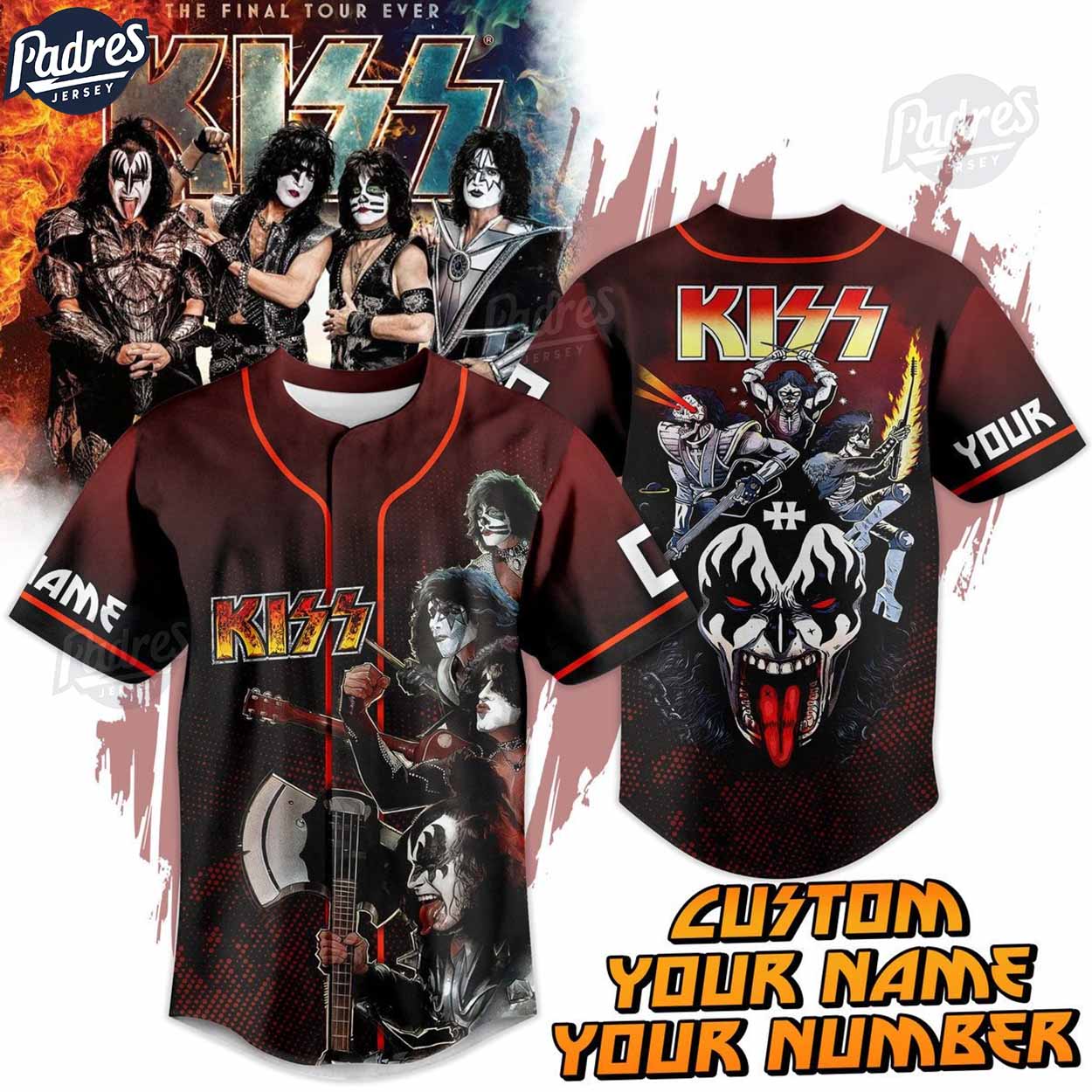 Custom Kiss Baseball Jersey Style - Padres Jersey Oasis: Elevate Your Baseball Style Game