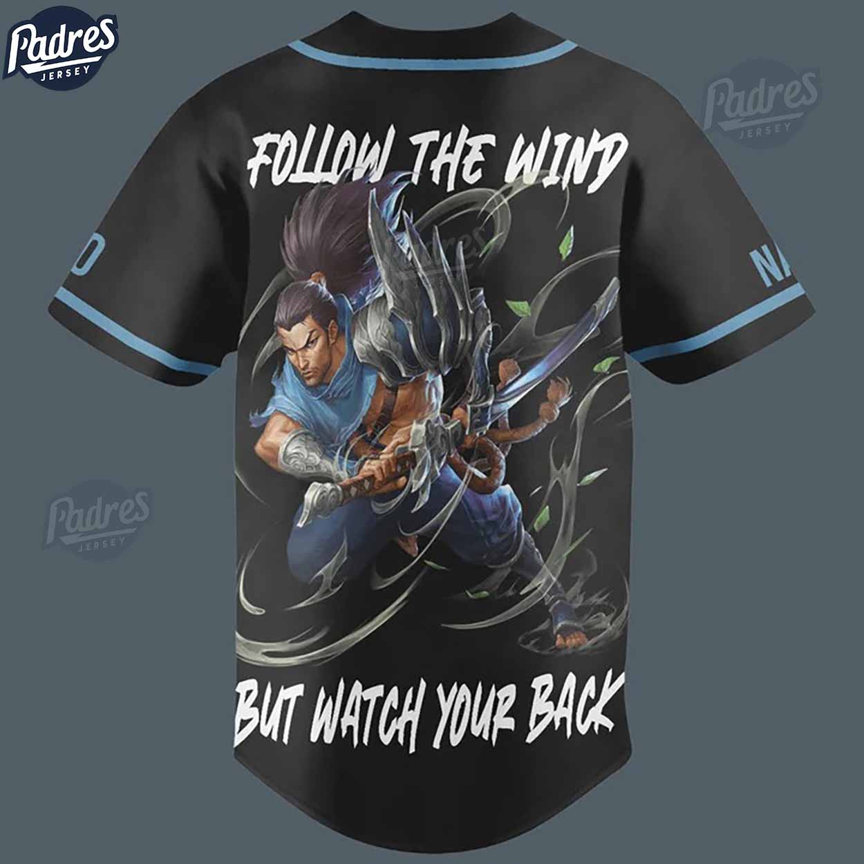 Custom League Of Legends Follow The Wind But Watch Your Back Yasuo Baseball Jersey - Padres Jersey Oasis: Elevate Your Baseball Style Game