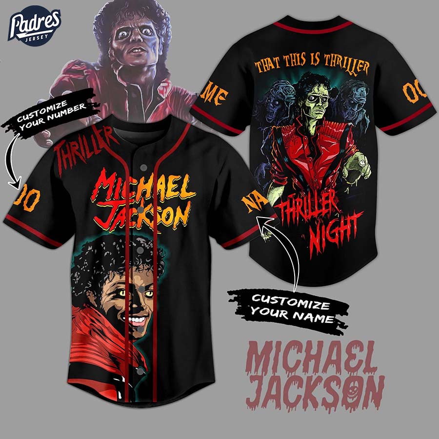 Custom Michael Jackson Thriller Night Baseball Jersey - Padres Jersey Oasis: Elevate Your Baseball Style Game