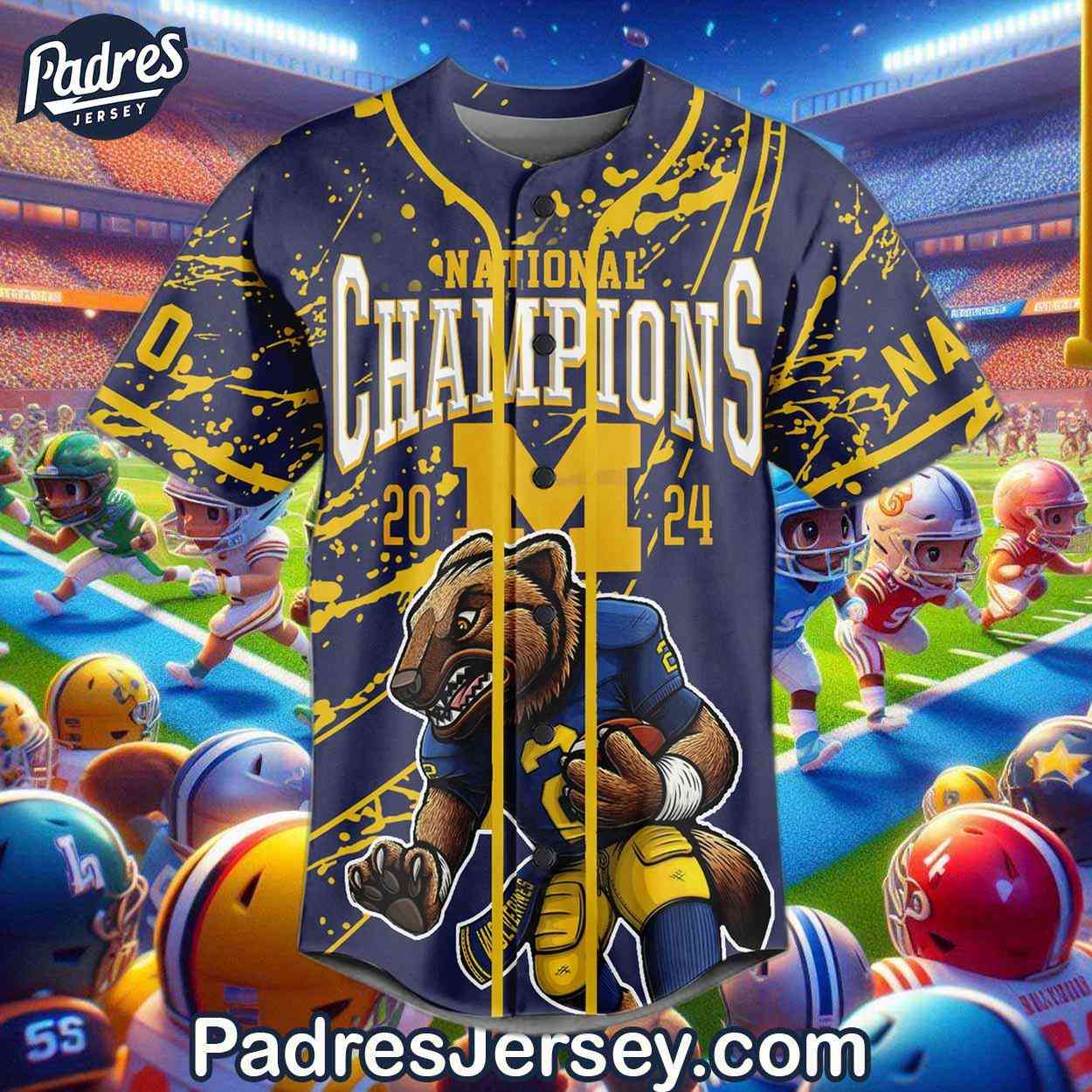 Custom Michigan Wolverines National Championship Football Baseball Jersey - Padres Jersey Oasis: Elevate Your Baseball Style Game
