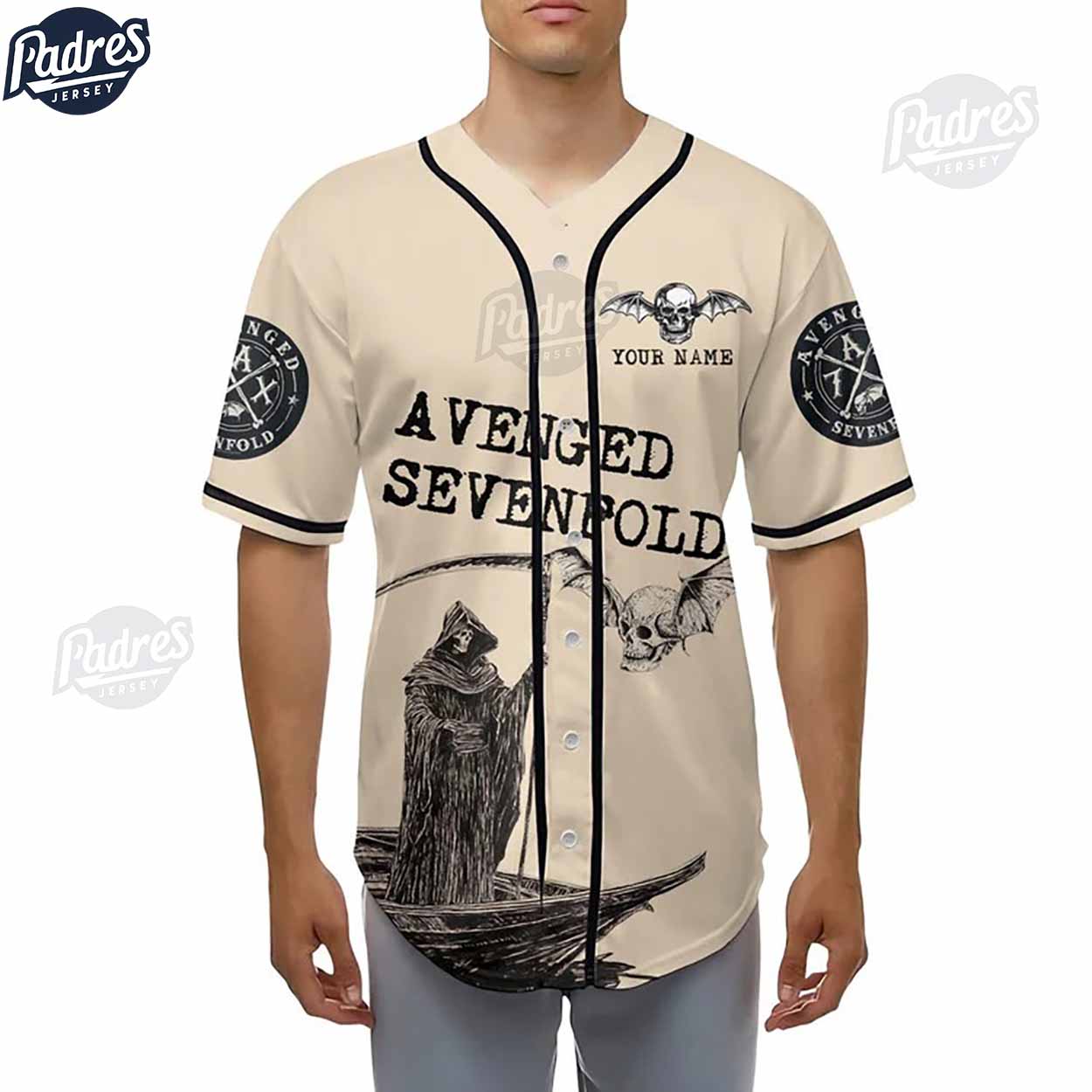 Custom Music Avenged Sevenfold Facing The Wind Baseball Jersey Style - Padres Jersey Oasis: Elevate Your Baseball Style Game