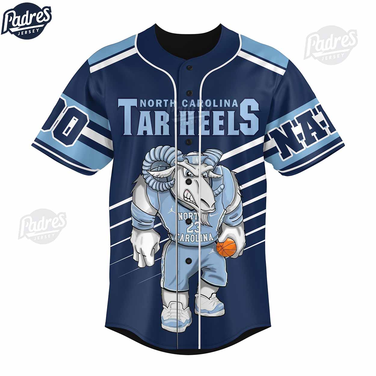Custom North Carolina Tar Heels basketball players Baseball Jersey Style - Padres Jersey Oasis: Elevate Your Baseball Style Game