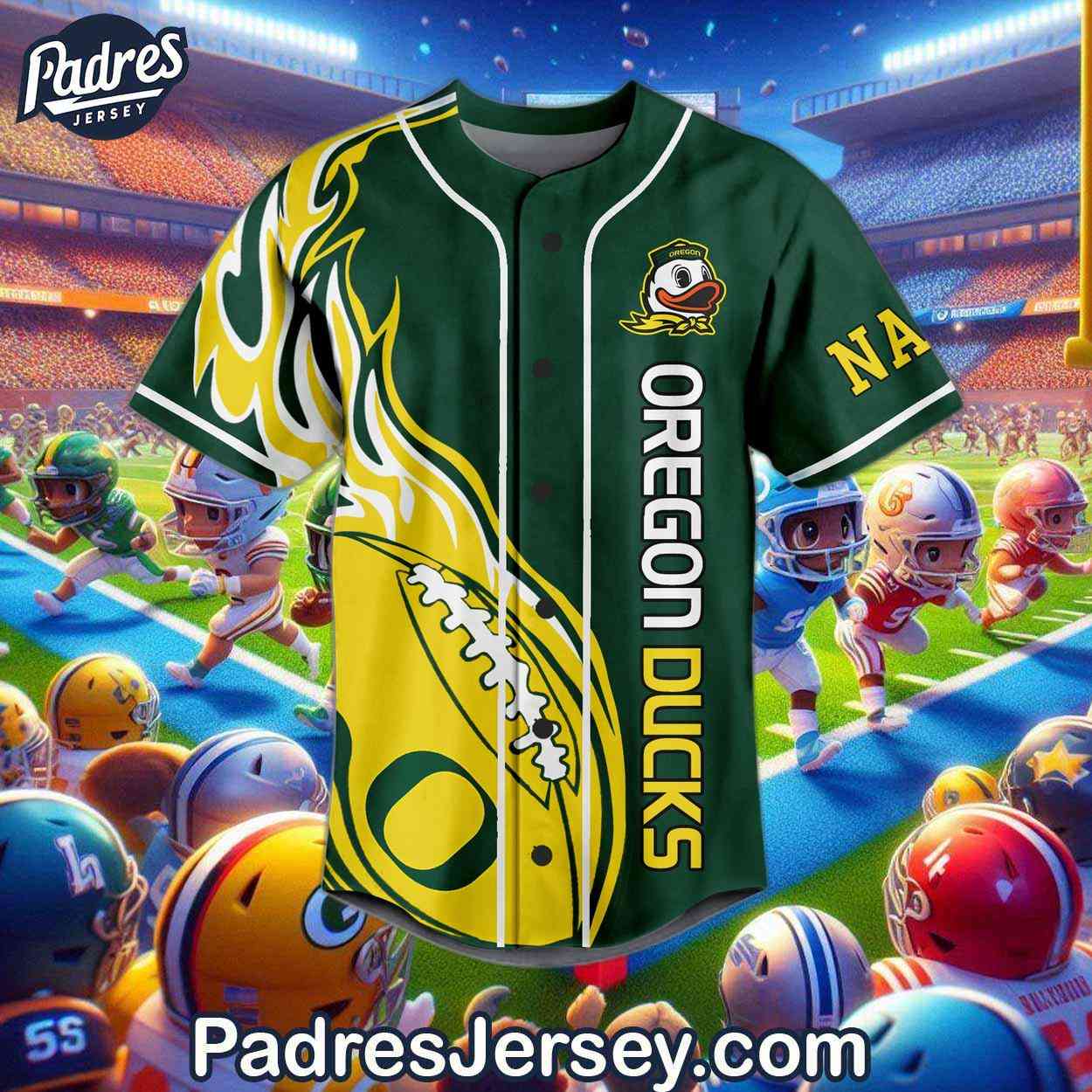 Custom Oregon Ducks Football Baseball Jersey - Padres Jersey Oasis: Elevate Your Baseball Style Game