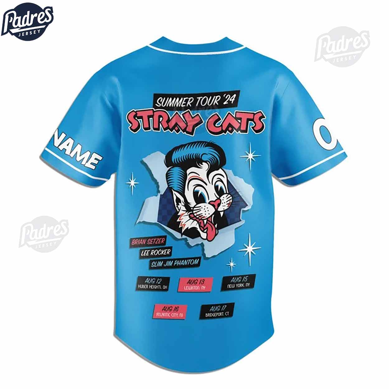 Custom Stray Cats Summer Tour 2024 Baseball Jersey - Padres Jersey Oasis: Elevate Your Baseball Style Game