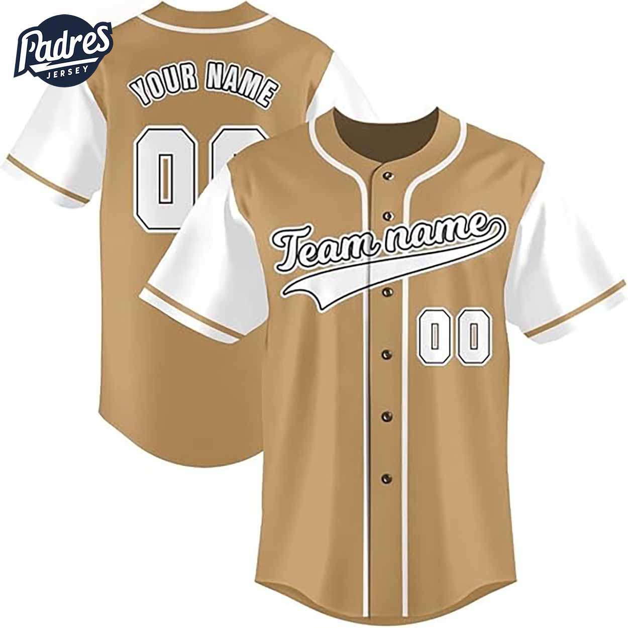 Custom Team Baseball Jerseys Gold Baseball Jersey - Padres Jersey Oasis: Elevate Your Baseball Style Game