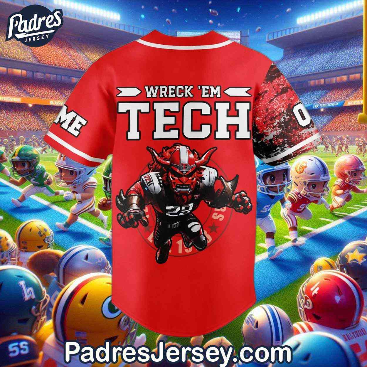 Custom Texas Tech Red Raiders Football Baseball Jersey - Padres Jersey Oasis: Elevate Your Baseball Style Game