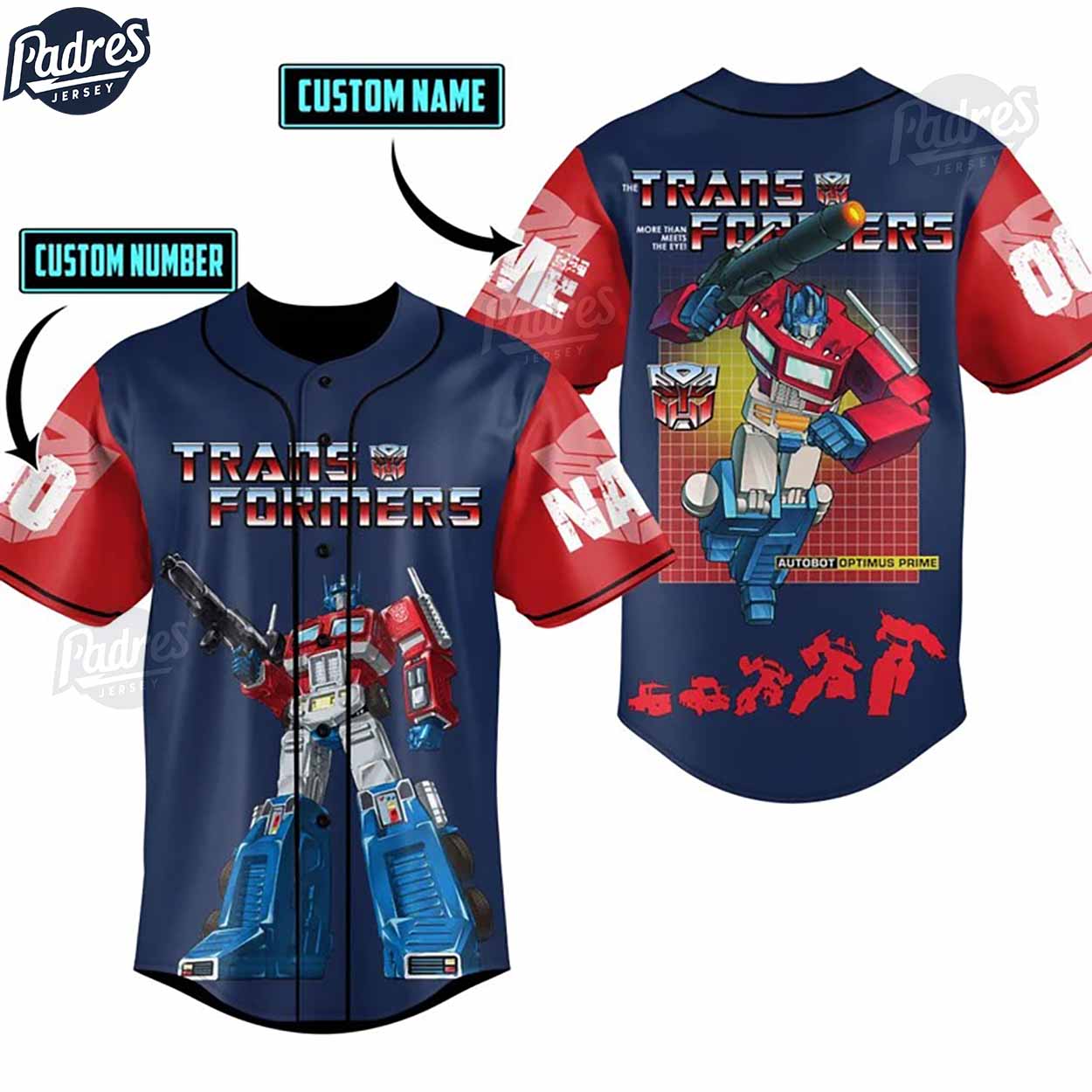 Custom Transformers Optimus Prime Baseball Jersey - Padres Jersey Oasis: Elevate Your Baseball Style Game