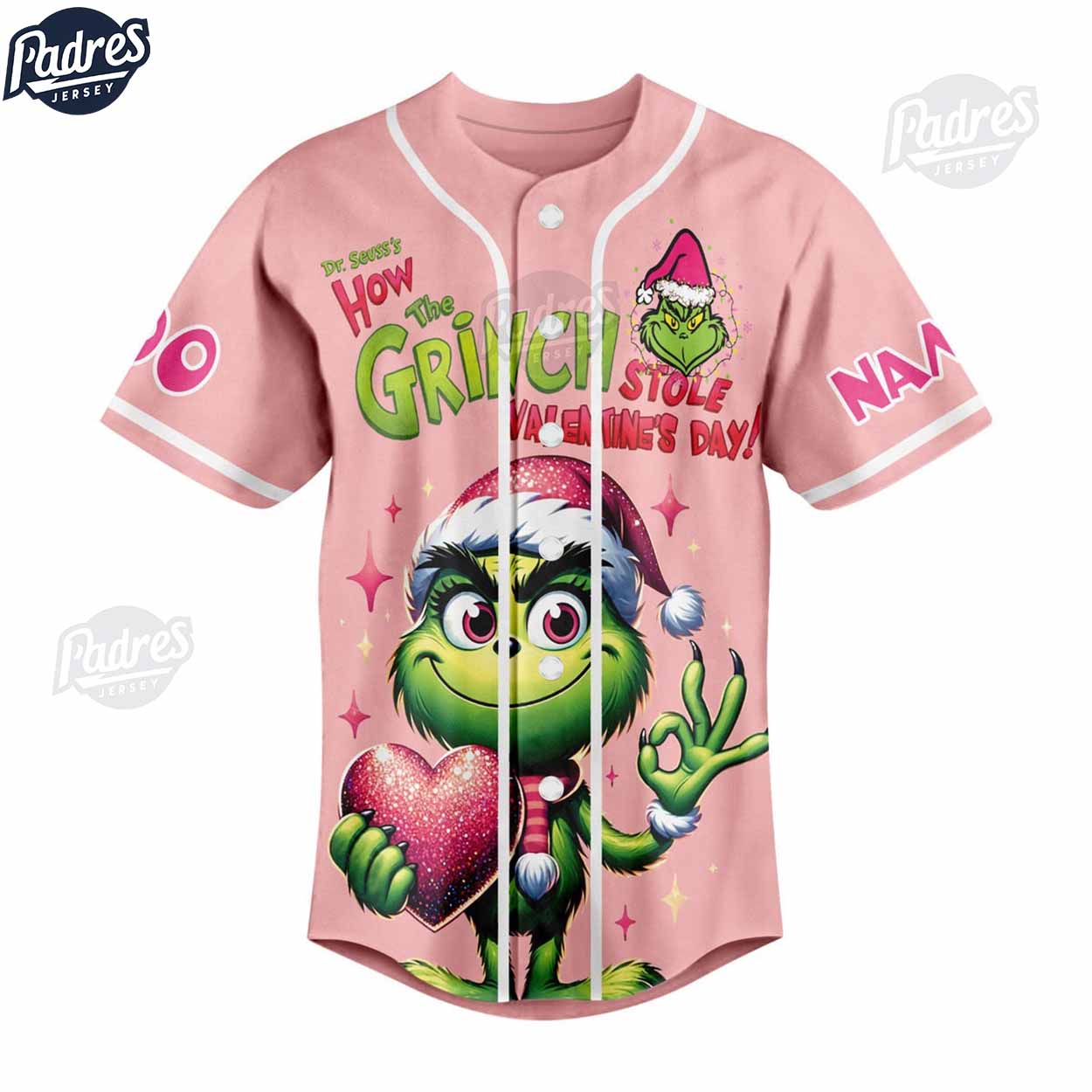 Custom Valentine The Grinch Baseball Jersey - Padres Jersey Oasis: Elevate Your Baseball Style Game
