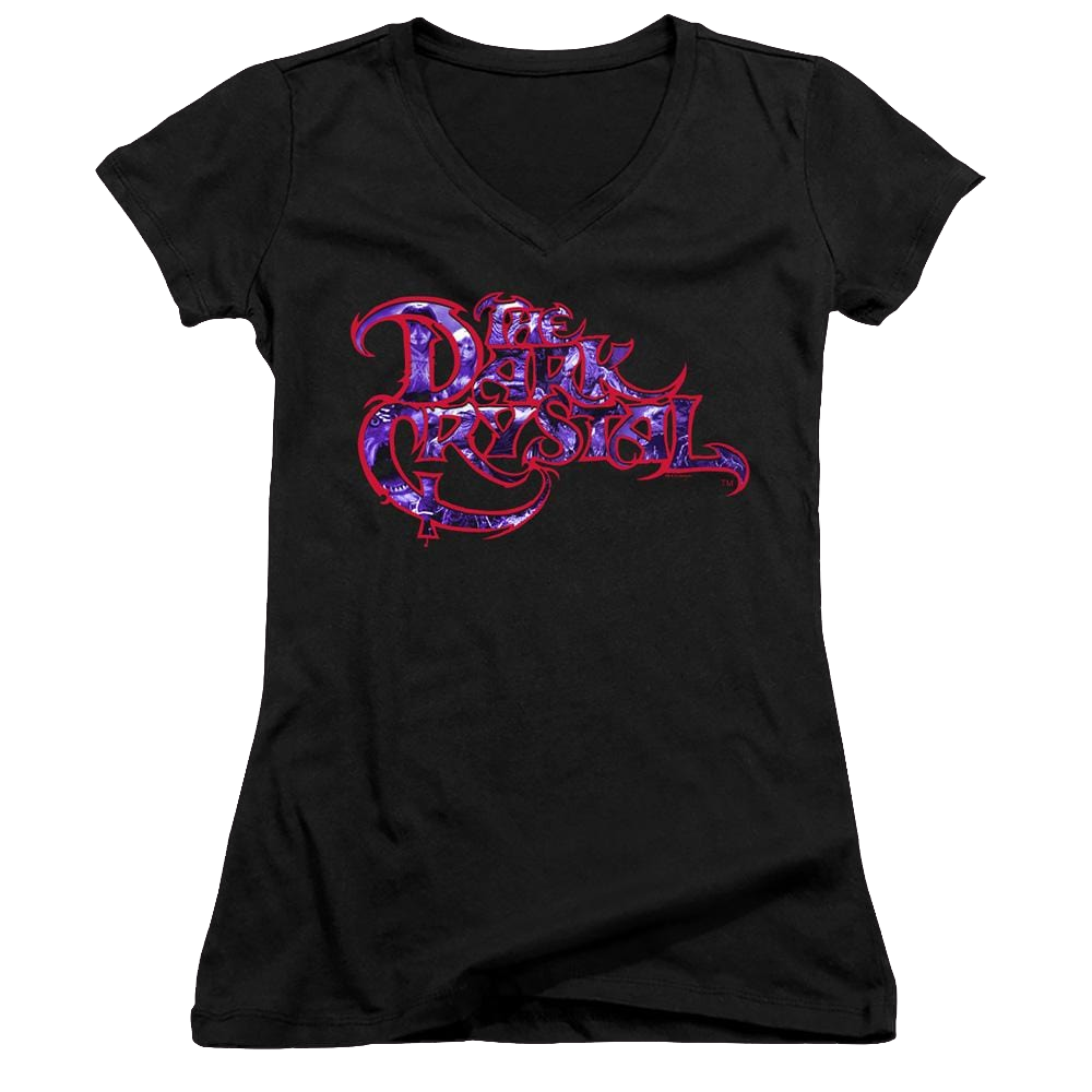 Dark Crystal, The Collage Logo - Juniors V-Neck T-Shirt