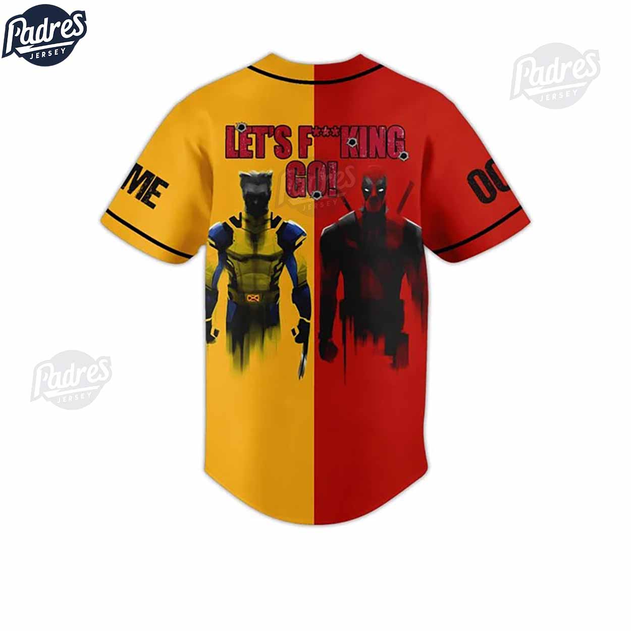 Deadpool & Wolverine Let's Fucking Go Custom Baseball Jersey Style - Padres Jersey Oasis: Elevate Your Baseball Style Game