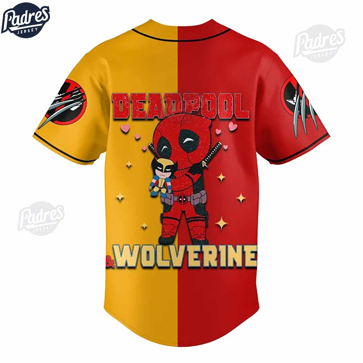 Deadpool & Wolverine Valentine Day Custom Baseball Jersey - Padres Jersey Oasis: Elevate Your Baseball Style Game