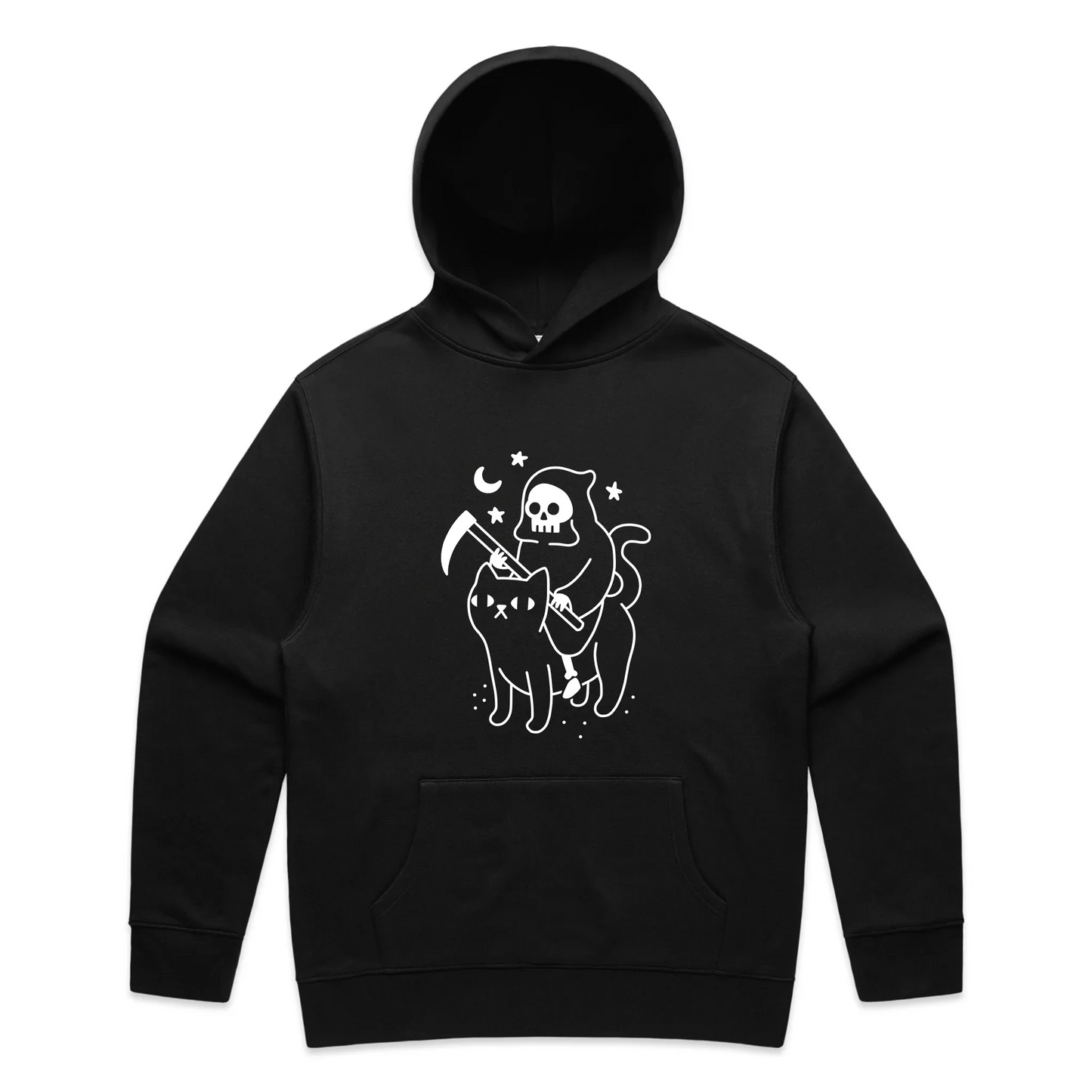 Death Rides A Cat Hoodie