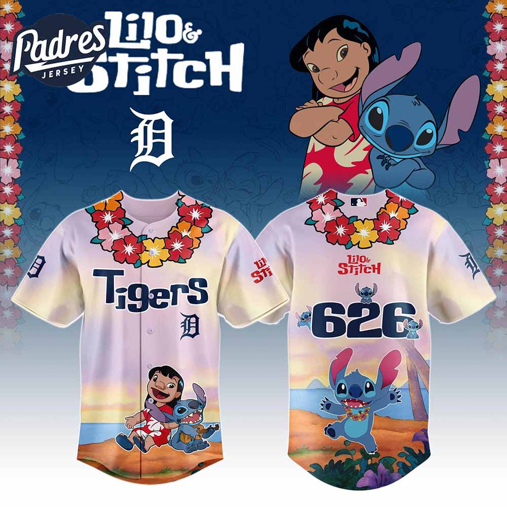 Detroit Tigers MLB X Lilo Stitch Personalized Baseball Jersey - Padres Jersey Oasis: Elevate Your Baseball Style Game