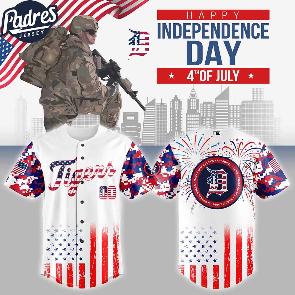Detroit Tigers MLB X The 4th Of July X Military Personalized Baseball Jersey - Padres Jersey Oasis: Elevate Your Baseball Style Game