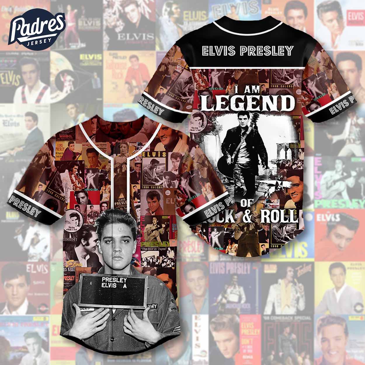 Elvis Presley I Am Legend Of Rock And Roll Baseball Jersey - Padres Jersey Oasis: Elevate Your Baseball Style Game