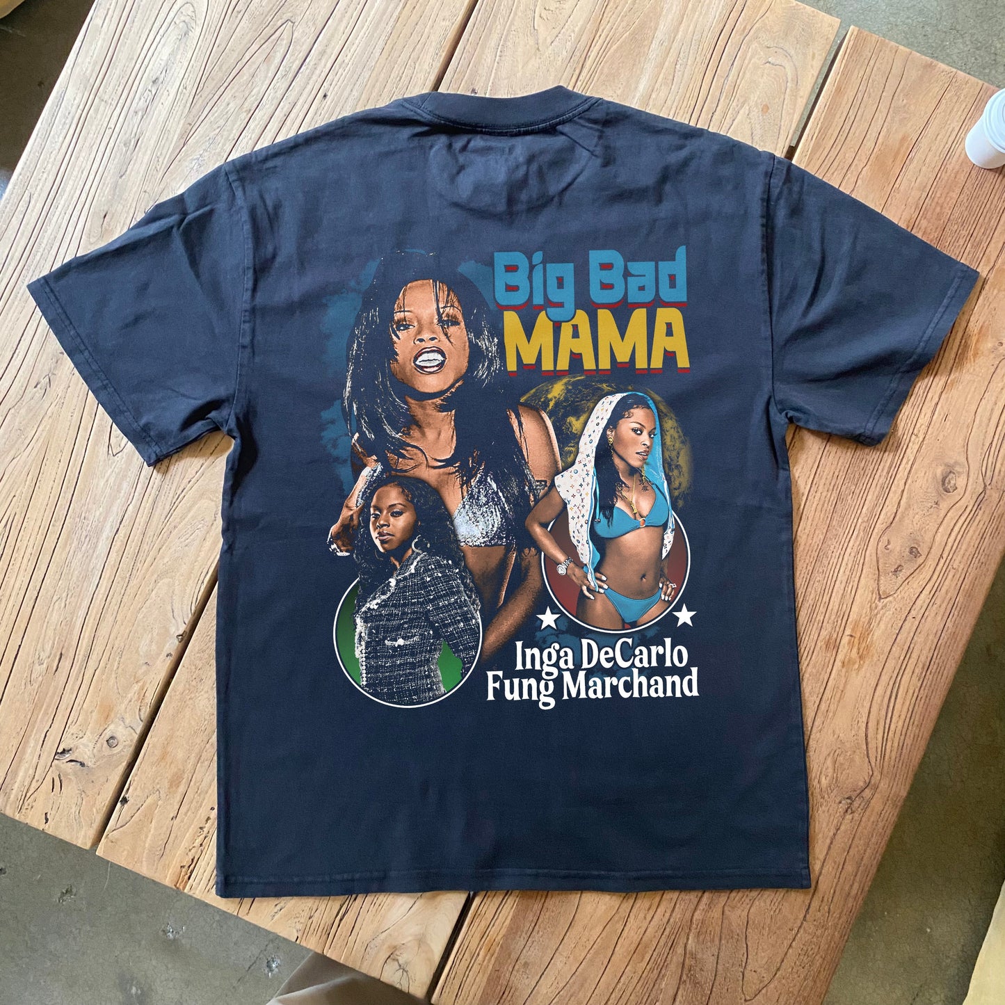 FOXY BROWN-BIG BAD MAMA HEAVYWEIGHT BLACK T-SHIRT