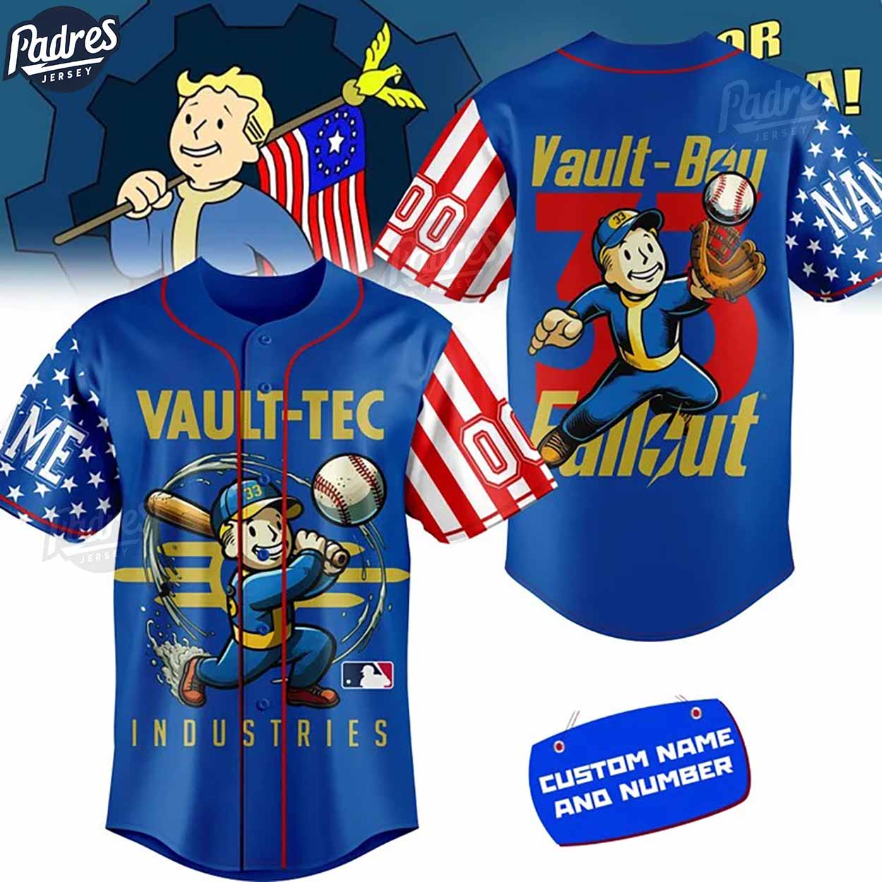Fallout Vault-Tec MLB Custom Baseball Jersey Style - Padres Jersey Oasis: Elevate Your Baseball Style Game