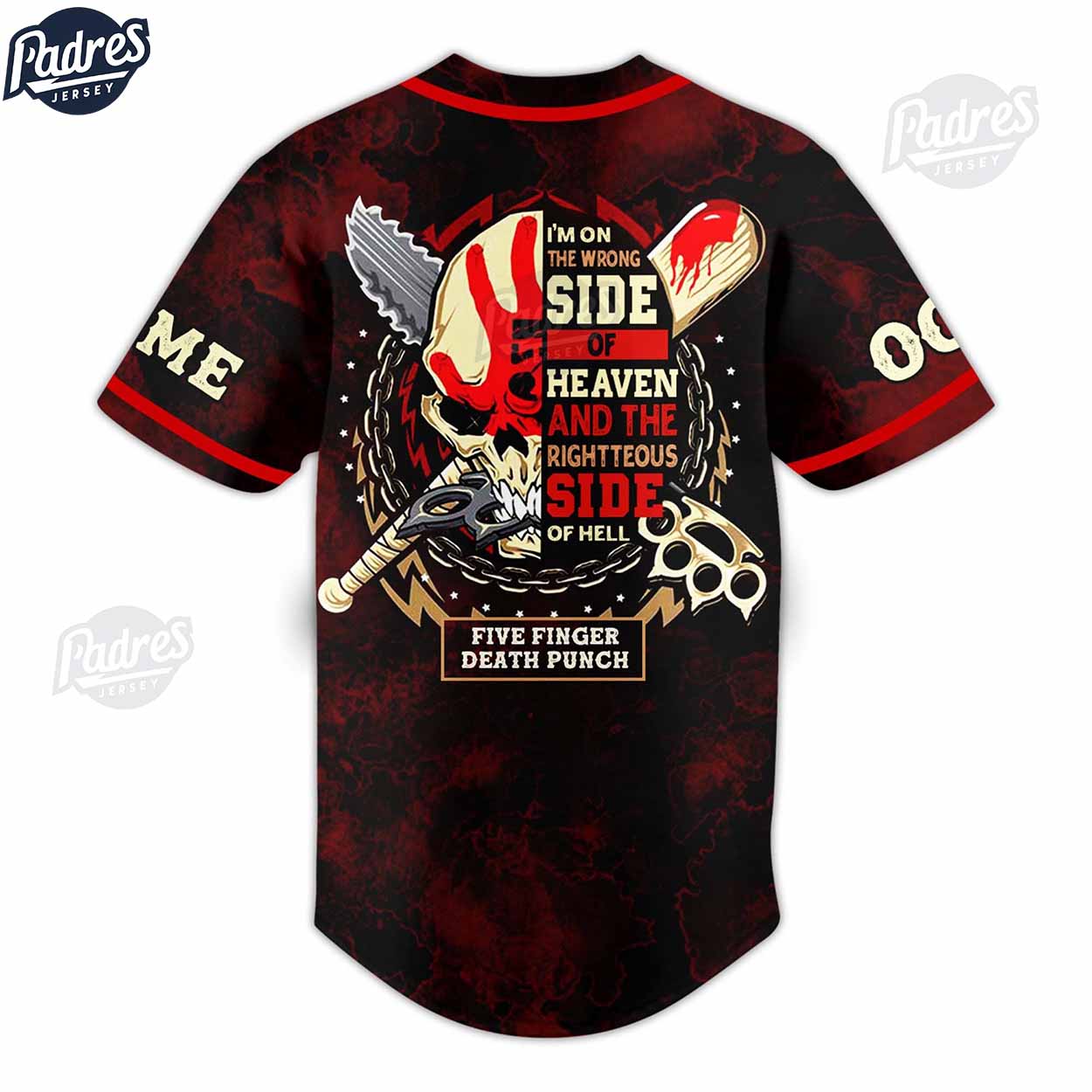 Five Finger Death Punch Personalized Baseball Jersey - Padres Jersey Oasis: Elevate Your Baseball Style Game