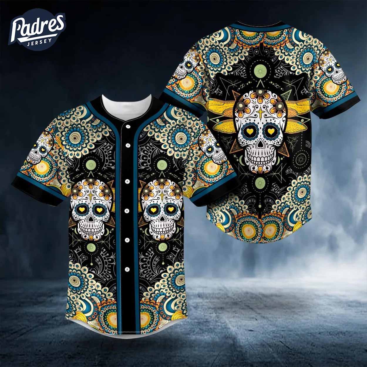 Flowers Baseball Jersey Sugar Skull Designs - Padres Jersey Oasis: Elevate Your Baseball Style Game