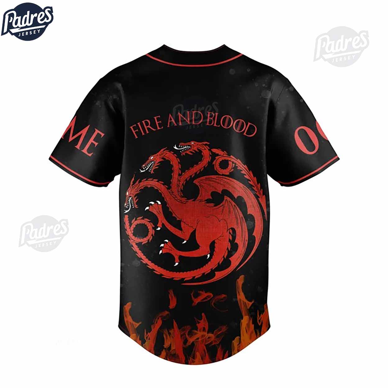 Game Of Thrones Team Black Fire And Blood Custom Baseball Jersey - Padres Jersey Oasis: Elevate Your Baseball Style Game