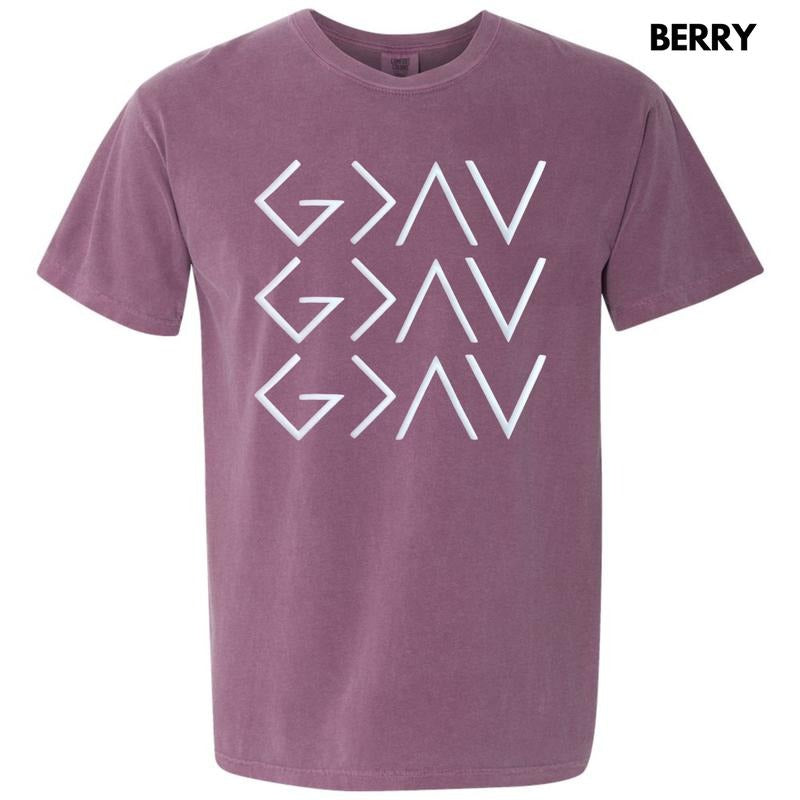 God Is Greater Symbols Puff Comfort Colors T-Shirt