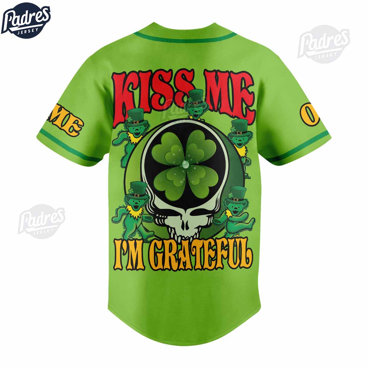 Grateful Dead Happy St.Patrick's Day Custom Baseball Jersey Style - Padres Jersey Oasis: Elevate Your Baseball Style Game