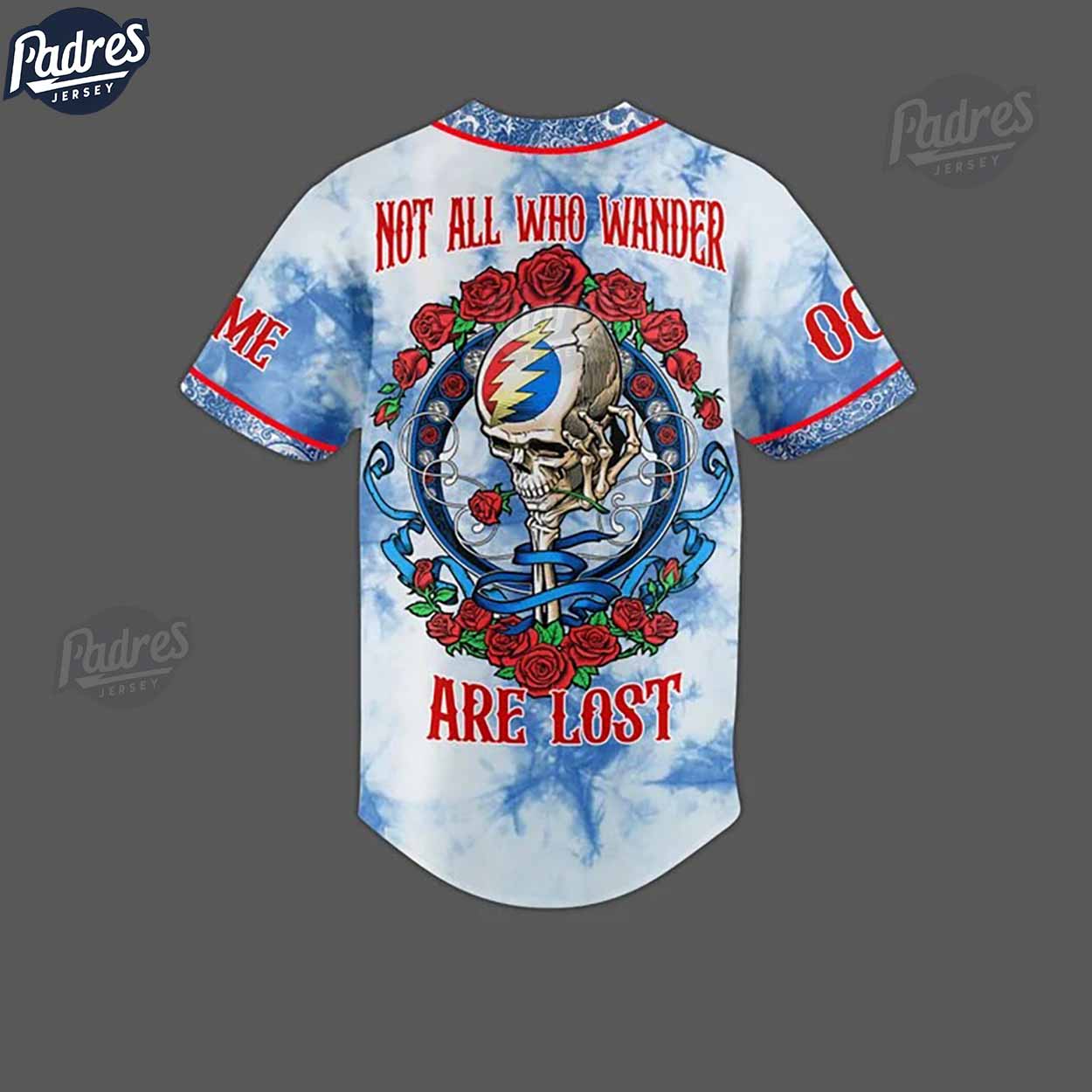 Grateful Dead Not All Who Wander Are Lost Custom Baseball Jersey - Padres Jersey Oasis: Elevate Your Baseball Style Game