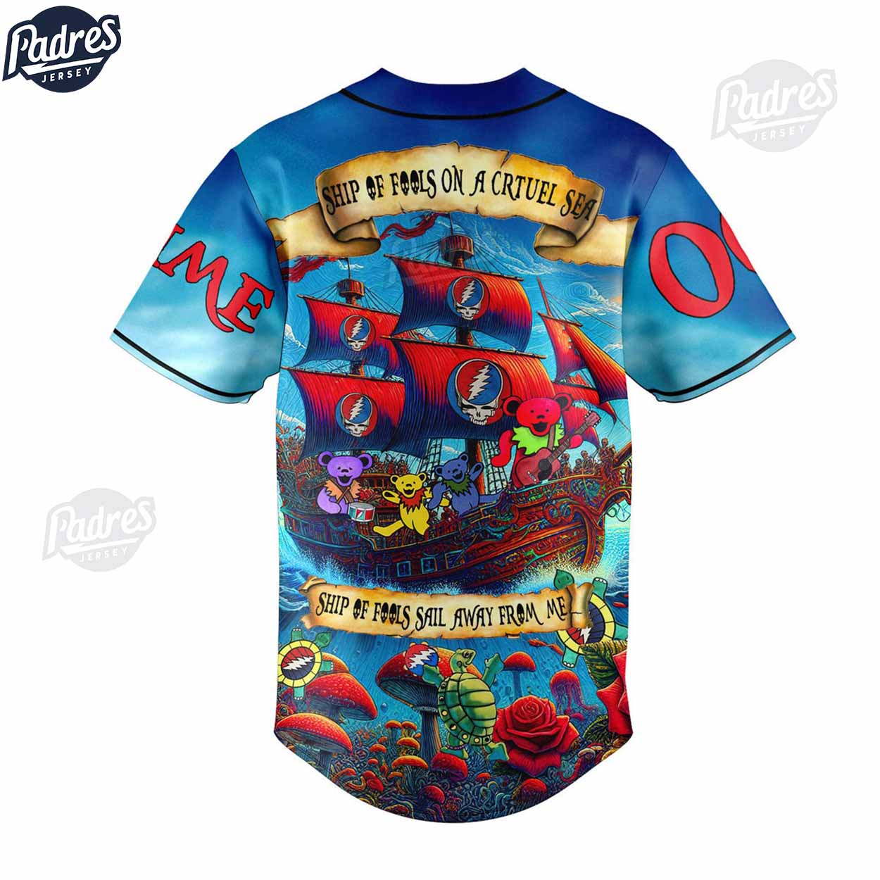 Grateful Dead Pirates Of The Deep South Custom Baseball Jersey - Padres Jersey Oasis: Elevate Your Baseball Style Game