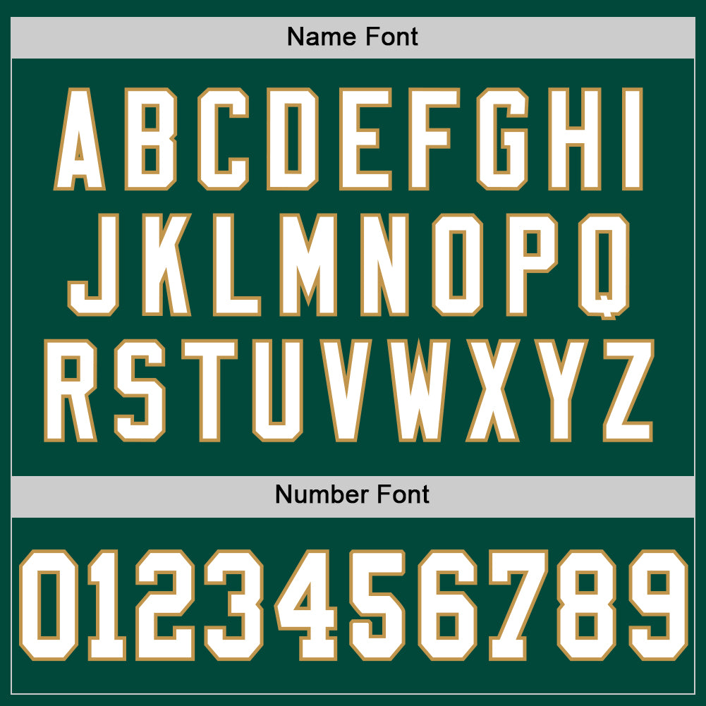 Custom Green White-Old Gold Mesh Authentic Throwback Football Jersey