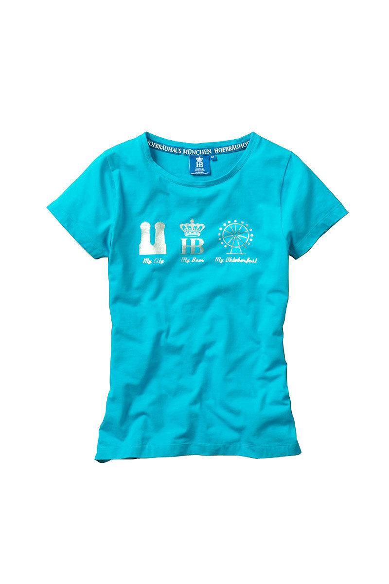Hofbräu Damenshirt "Mein Oktoberfest" türkis