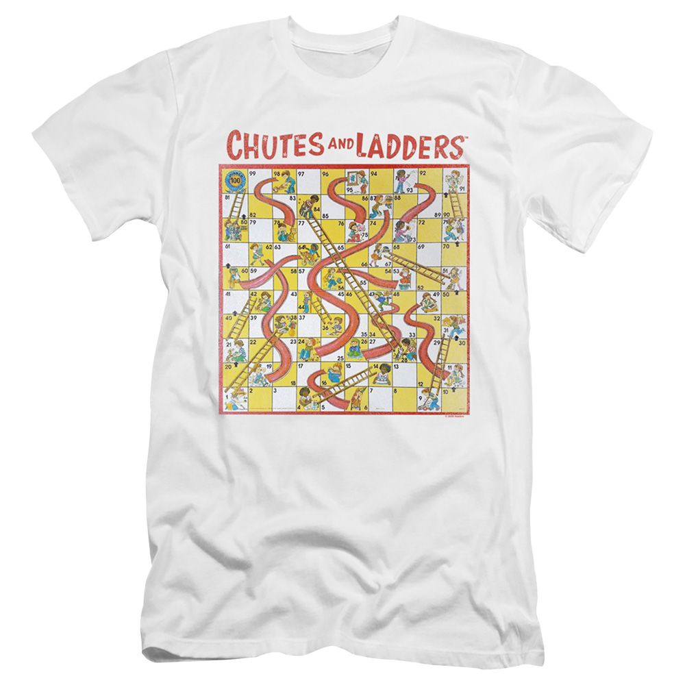 Chutes and Ladders 79 Game Board - Men's Premium Slim Fit T-Shirt