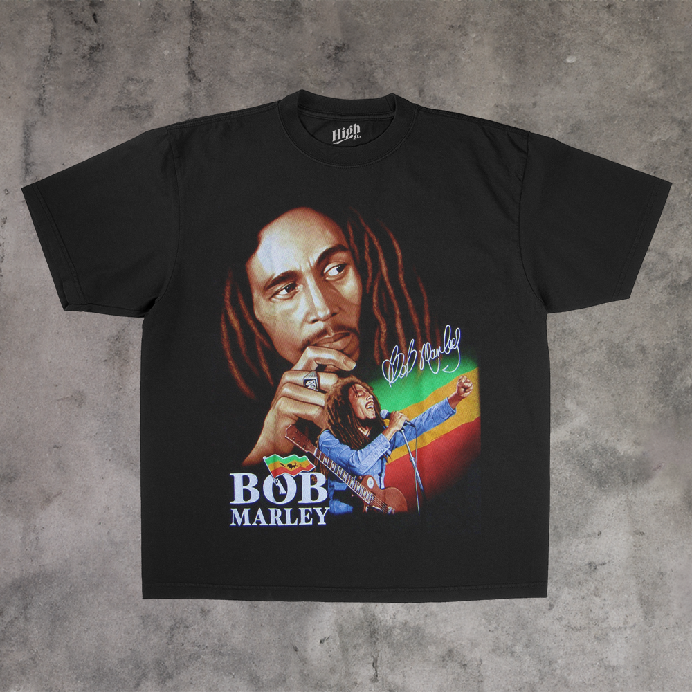 BOB MARLEY HEAVY WEIGHT BLACK T-SHIRT