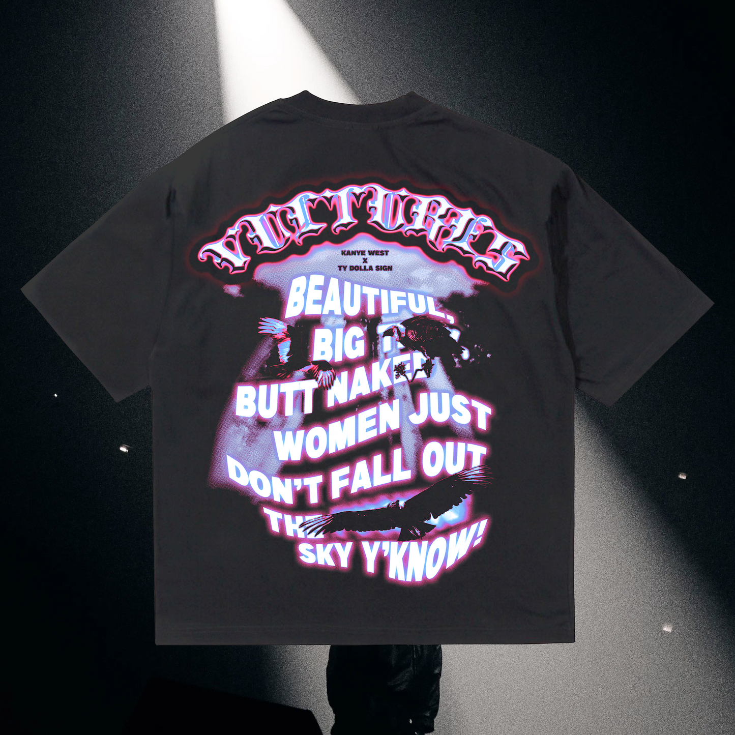 VULTURES BACK TO ME BLACK HEAVY WEIGHT T-SHIRT