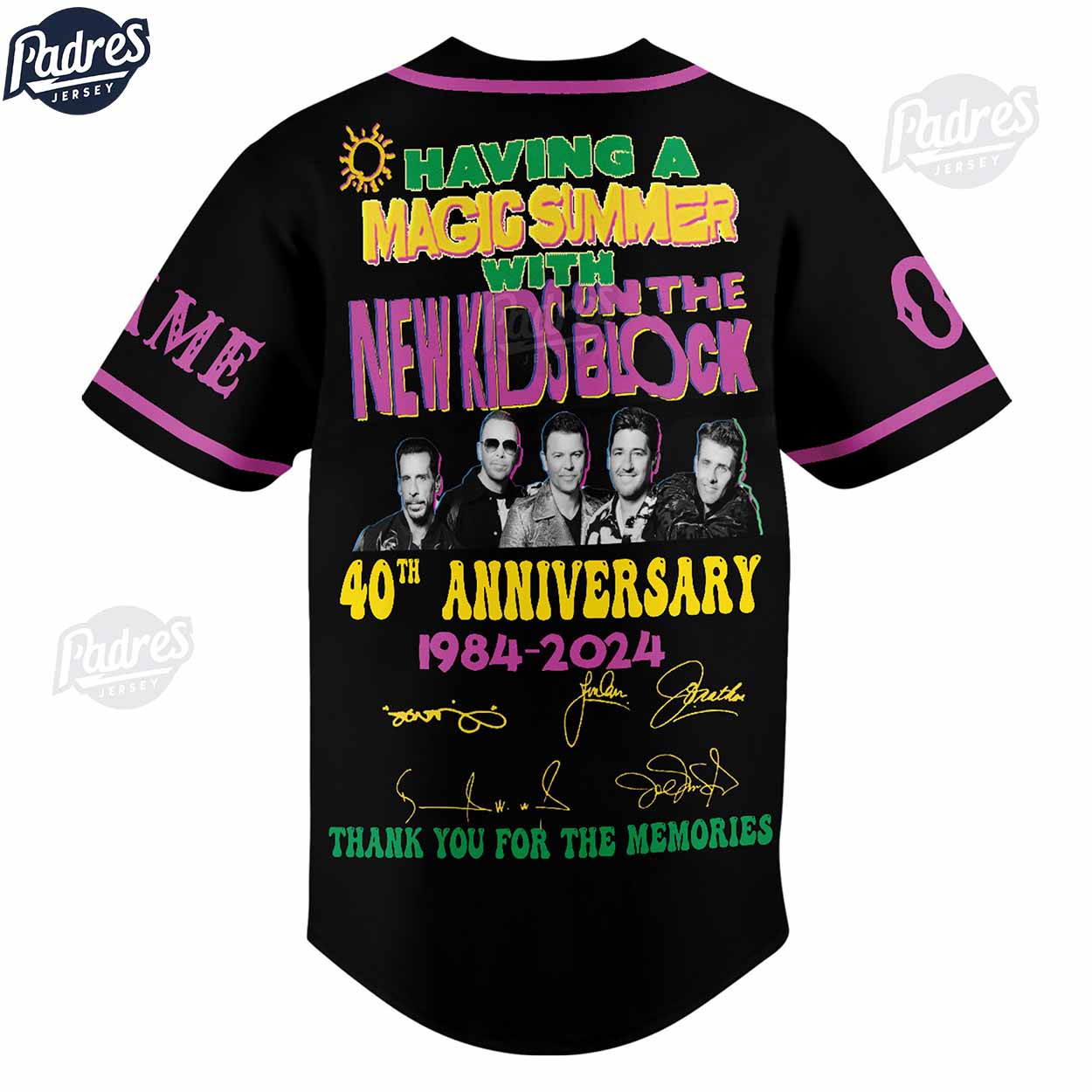 Having A Magic Summer With New Kids On The Block Custom Baseball Jersey - Padres Jersey Oasis: Elevate Your Baseball Style Game
