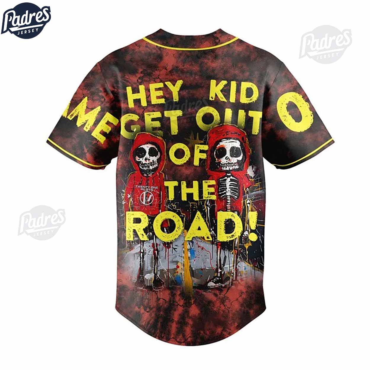 Hey Kid Get Out Of The Road Twenty One Pilots Custom Baseball Jersey - Padres Jersey Oasis: Elevate Your Baseball Style Game