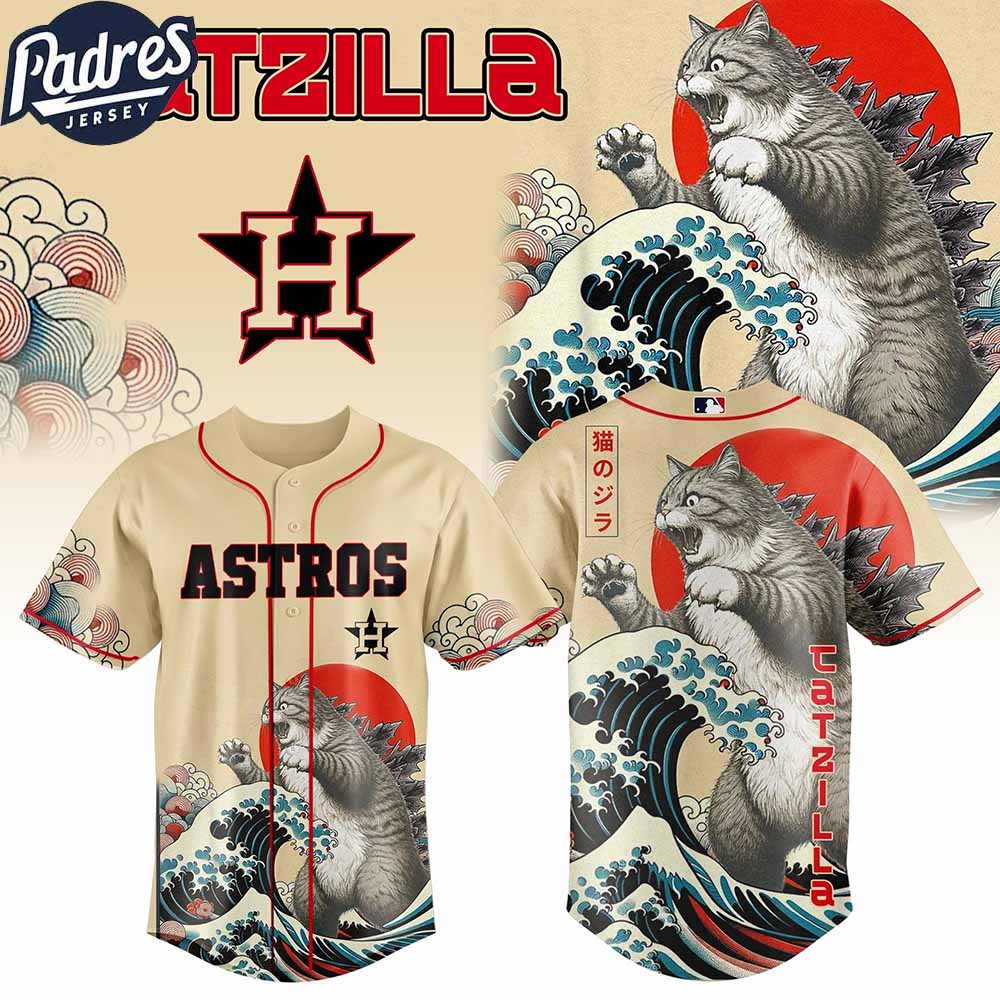 Houston Astros MLB X Catzilla Personalized Baseball Jersey - Padres Jersey Oasis: Elevate Your Baseball Style Game