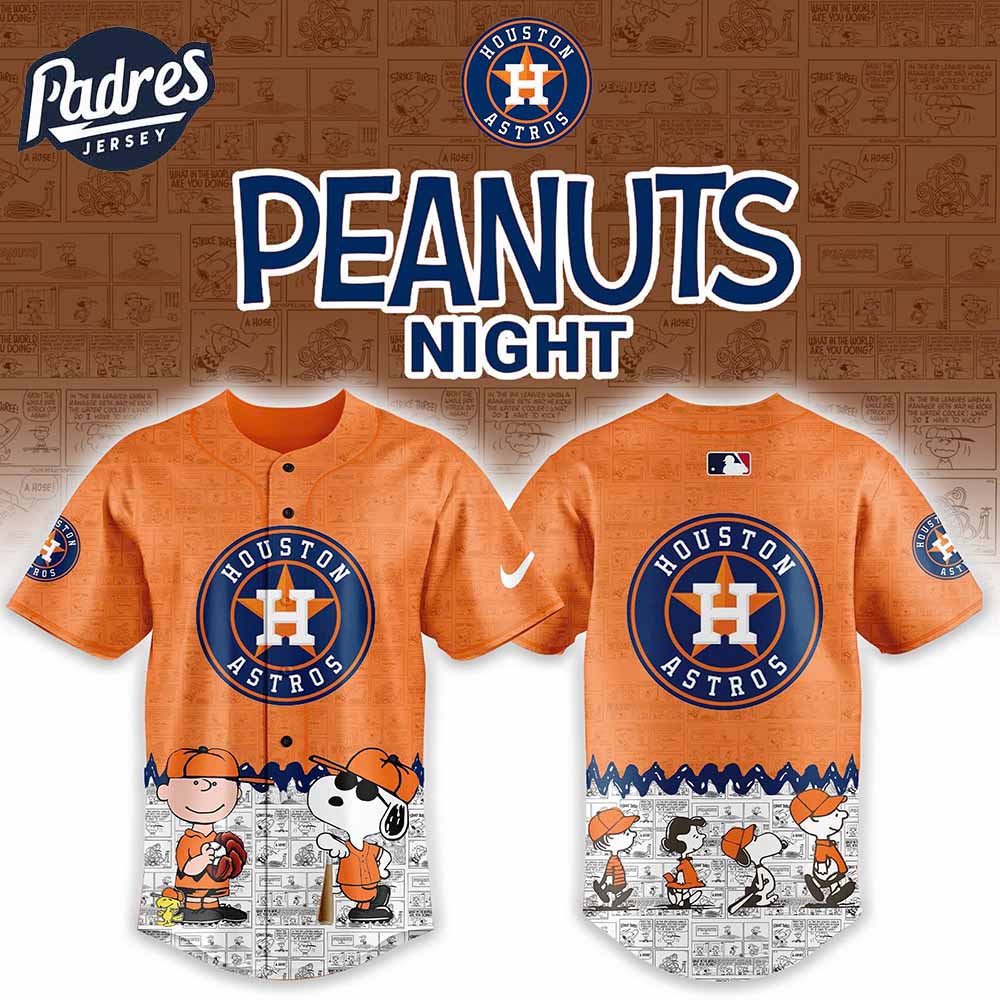 Houston Astros x Peanuts 75th Anniversary Baseball Jersey - Padres Jersey Oasis: Elevate Your Baseball Style Game