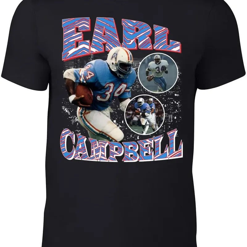 Houston Earl Campbell Bootleg Style T-Shirt