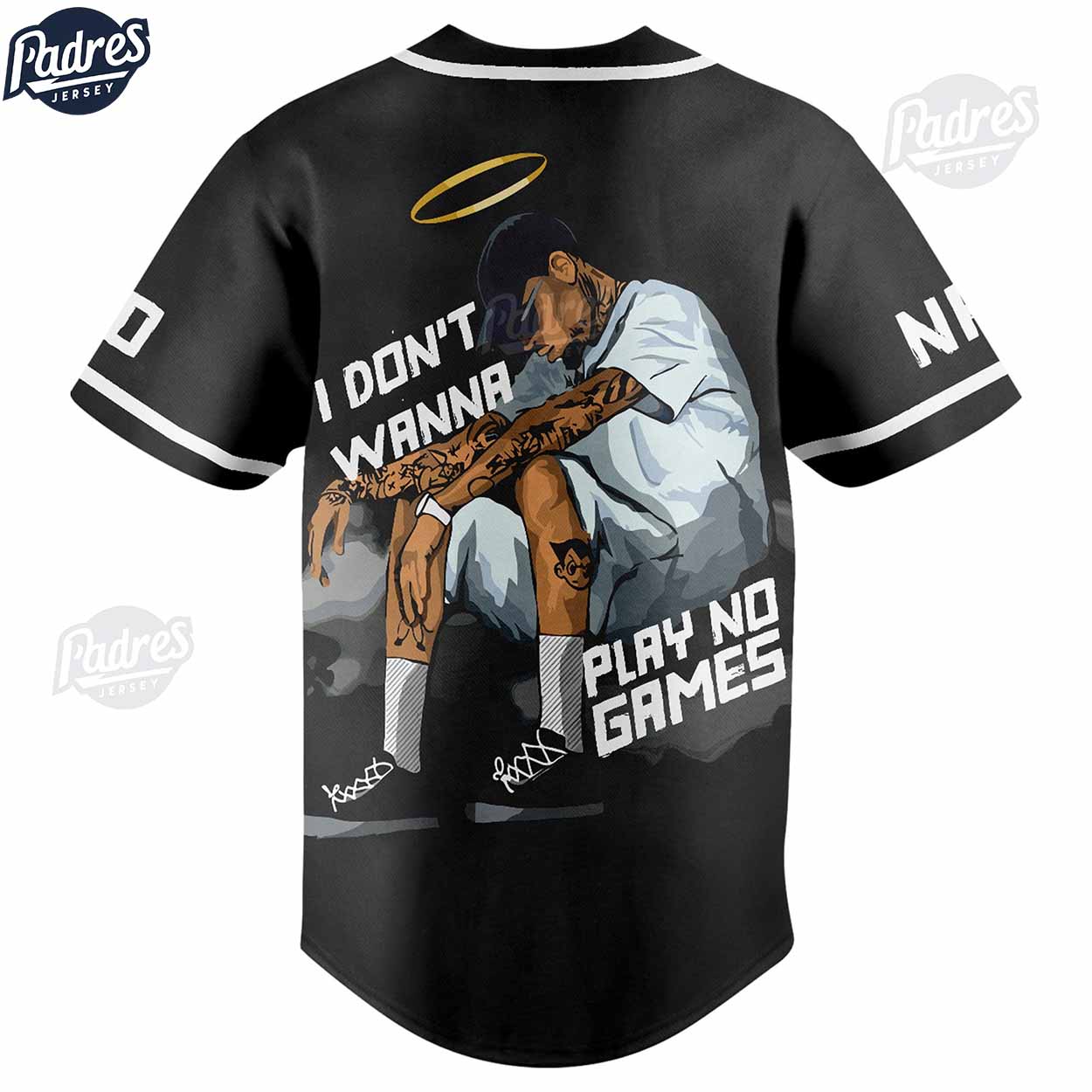 I Don't Wanna Play No Games Chris Brown Custom Baseball Jersey - Padres Jersey Oasis: Elevate Your Baseball Style Game
