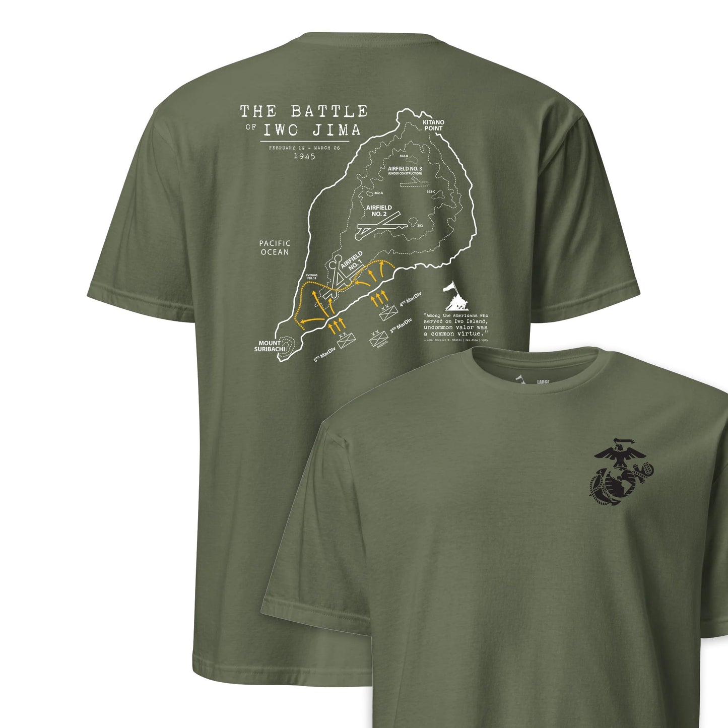 Iwo Jima Landing Map T-Shirt