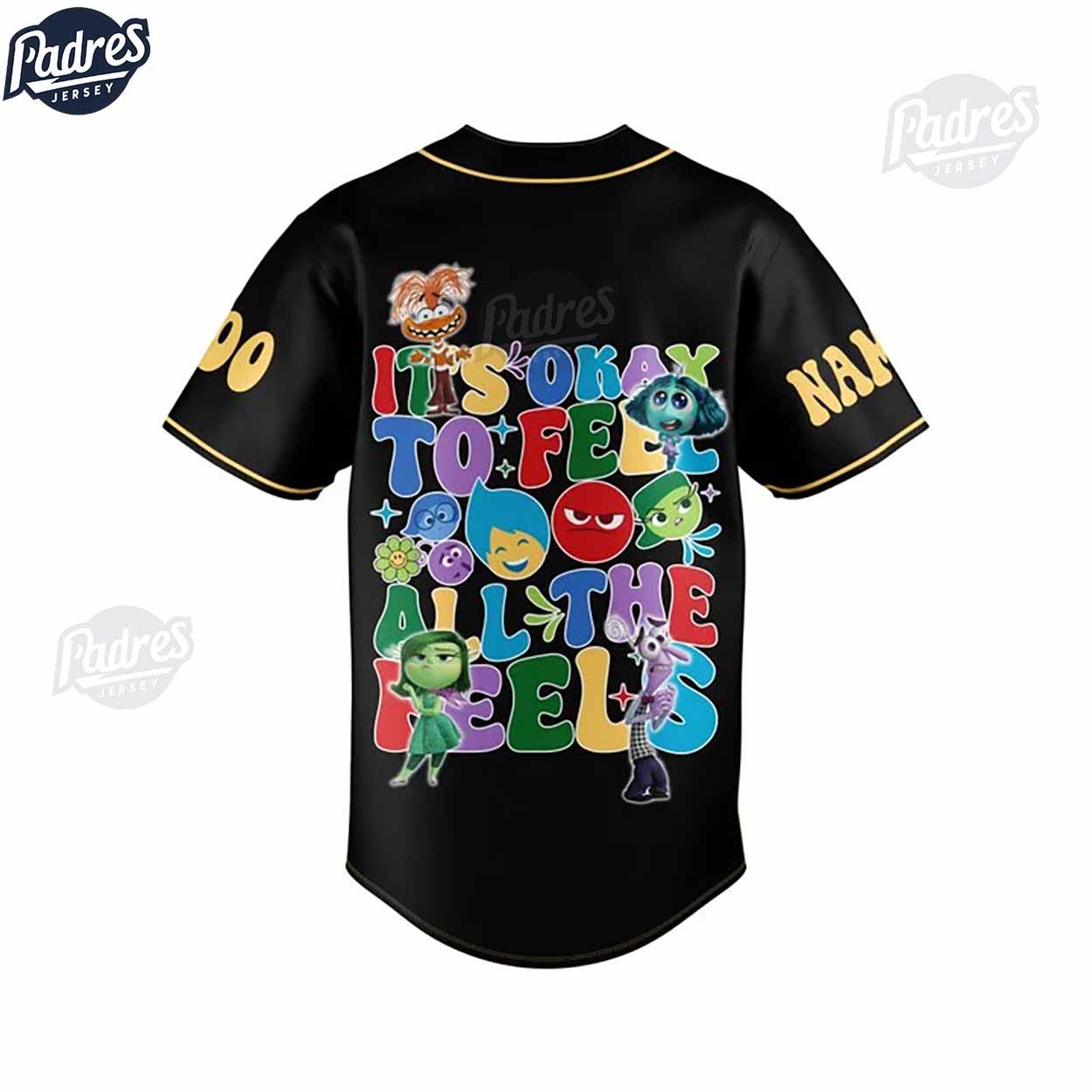 Its Okay To Feel All The Feels Inside Out Custom Baseball Jersey Style - Padres Jersey Oasis: Elevate Your Baseball Style Game