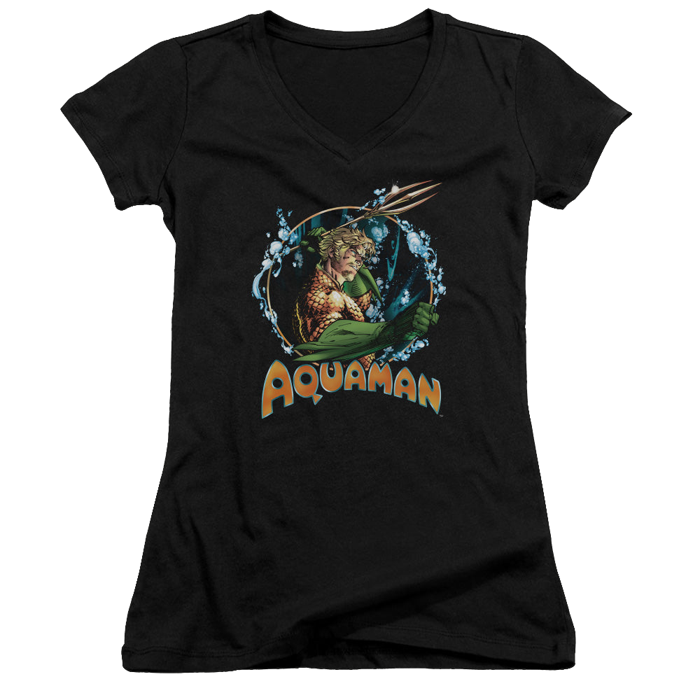 Aquaman Ruler Of The Seas - Juniors V-Neck T-Shirt