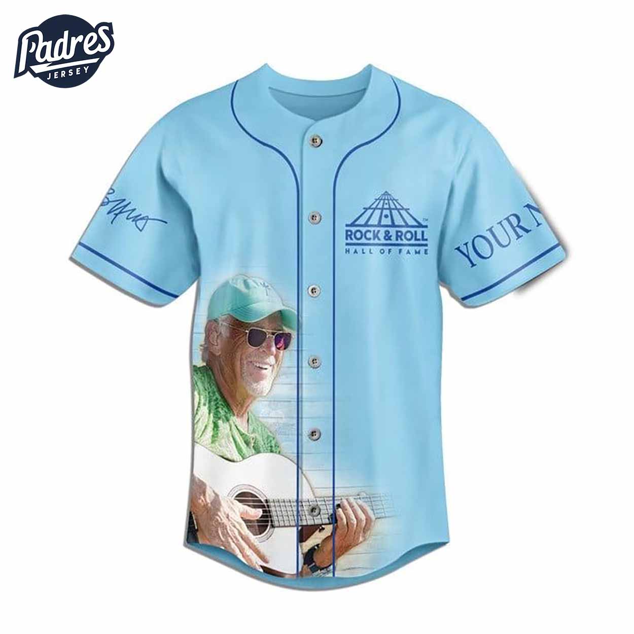 Jimmy Buffett Rock And Roll Hall Of Fame Custom Baseball Jersey - Padres Jersey Oasis: Elevate Your Baseball Style Game