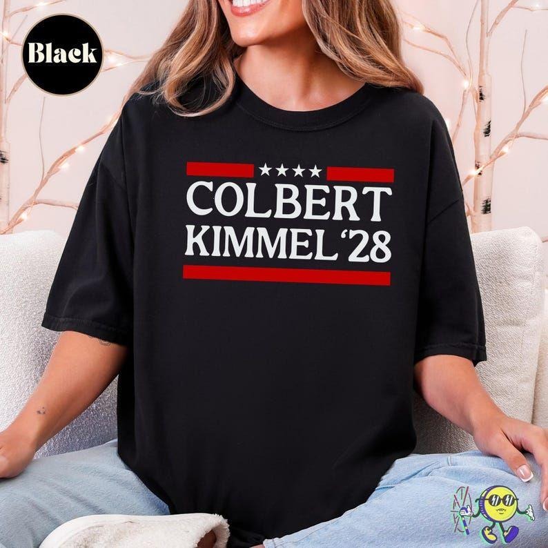 Jimmy Kimmel T-shirt, Colbert Kimmel 2028 sweatshirt, Protect Late Night TV, Defend Free Speech Tee for Liberals
