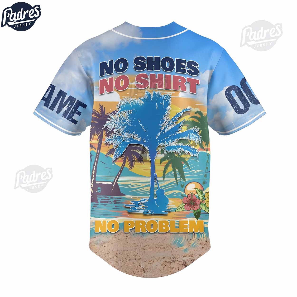 Kenny Chesney No Shoes Shirt No Problem Summer Beach Custom Baseball Jersey - Padres Jersey Oasis: Elevate Your Baseball Style Game