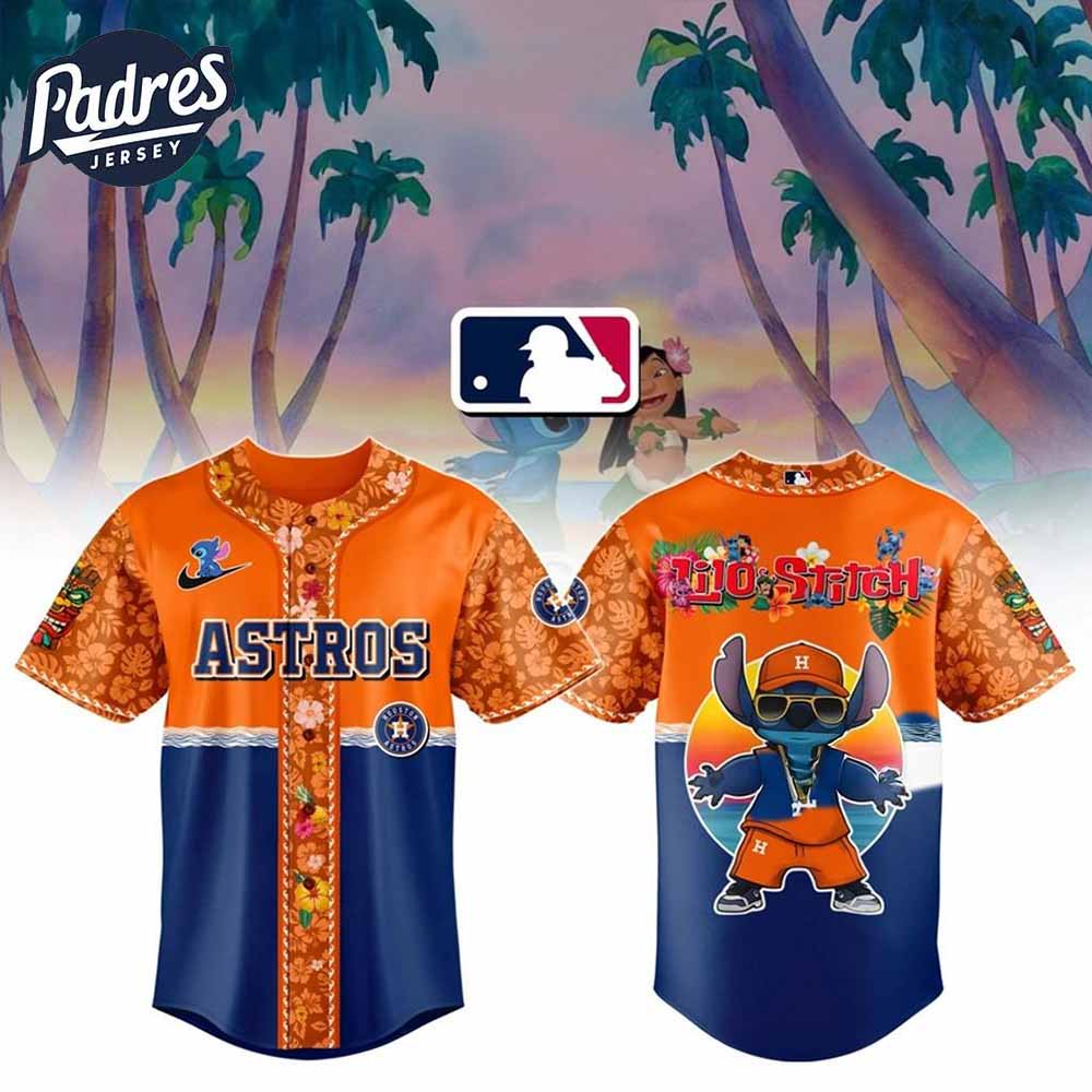 Lilo And Stitch X Astros MLB All Team Floral Jersey Astros - Padres Jersey Oasis: Elevate Your Baseball Style Game