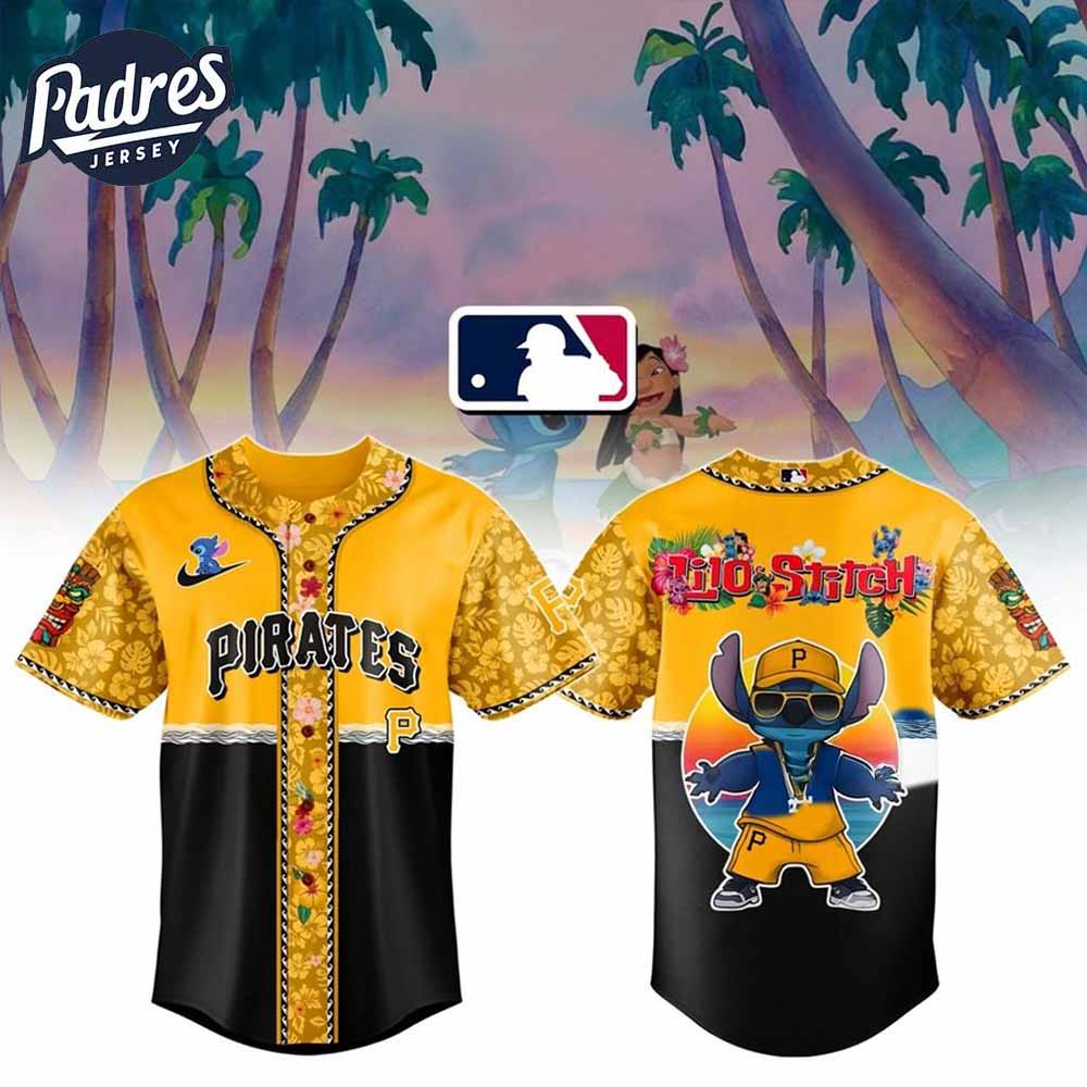 Lilo And Stitch X Pirates MLB All Team Floral Jersey Pirates - Padres Jersey Oasis: Elevate Your Baseball Style Game