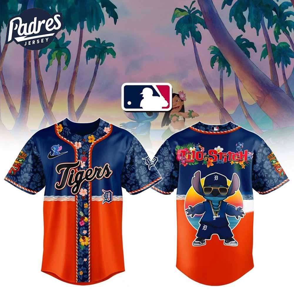 Lilo And Stitch X Tigers MLB All Team Floral Jersey Tigers - Padres Jersey Oasis: Elevate Your Baseball Style Game