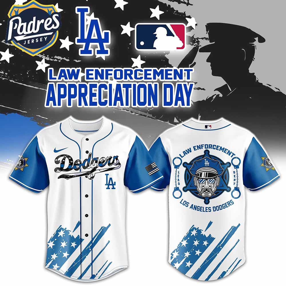 Los Angeles Dodgers Baseball Law Enforcement Appreciation Day Jersey - Padres Jersey Oasis: Elevate Your Baseball Style Game